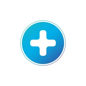 Plus blue sign icon in circle. Positive symbol. Zoom in. Vector illustration  Stock Illustration