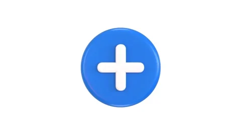 Plus button icon animation 3d render Stockbeeldmateriaal 312214060