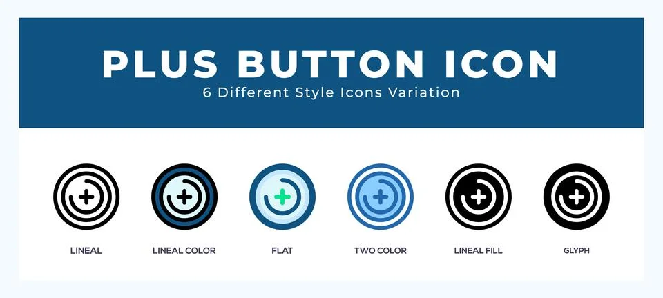 Plus button icon set pack vector illustration. Stock Illustration