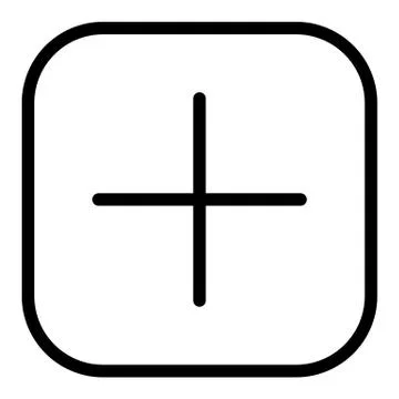 Plus button line icon. Add sign illustration isolated on white. Cross button 스톡 일러스트
