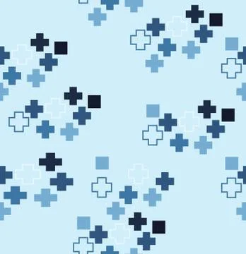 Plus color blue seamless pattern Stock Illustration