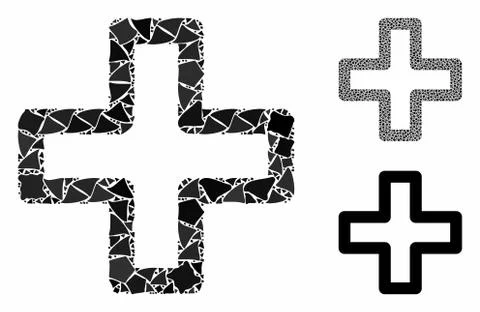 Plus Composition Icon of Unequal Elements Stock Illustration