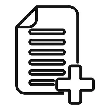 Plus data icon outline vector. Web interface Illustrazione stock