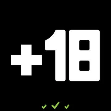 Plus eighteen +18 it is white icon . Stock Illustration