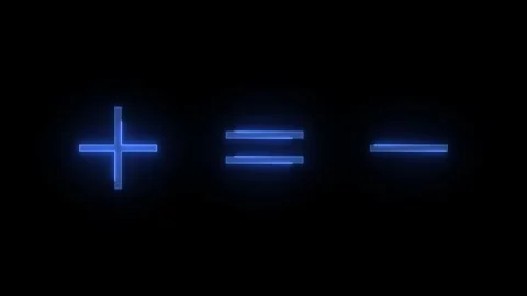 Plus equal minus stroke icon glowing neon animation Stock Footage 289449855