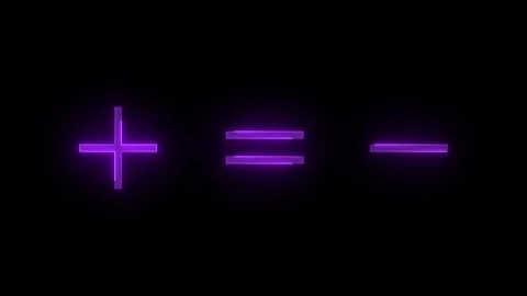 Plus equal minus stroke icon glowing neon animation Stock Footage 289449876