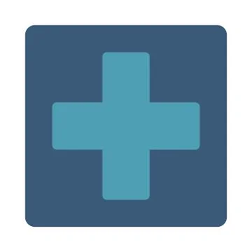 Plus flat cyan and blue colors rounded button 스톡 일러스트