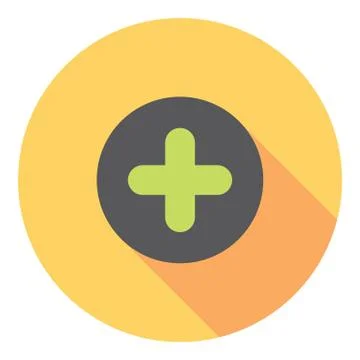 Plus Flat Symbol Stock Illustration