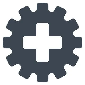 Plus Gear Icon Illustrazione stock