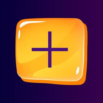 Plus glossy ui button with pixelated color icon Illustrazione stock