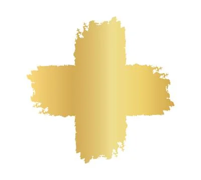 Plus gold brush marks, gold stain, golden brush stroke, hand drawn, golden .. Illustration