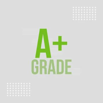 A Plus Grade typography text on white concept background design Stock Illustration