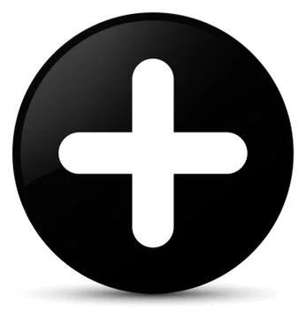 Plus icon black round button Illustrazione stock