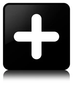 Plus icon black square button 스톡 일러스트