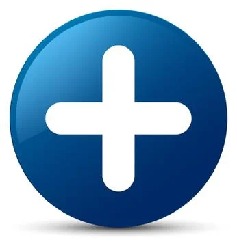Plus icon blue round button Stock Illustration