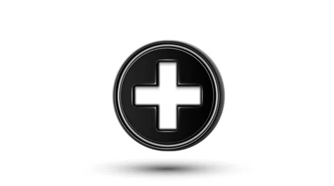 Plus icon on the counter. Looping. Alpha channel. Stock Footage 63162673