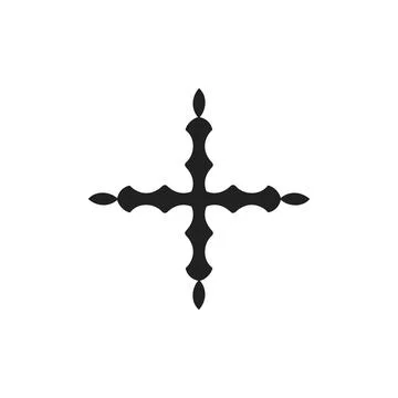 Plus icon. Cross sign. Simple style Christian holiday poster background sym.. Stock Illustration