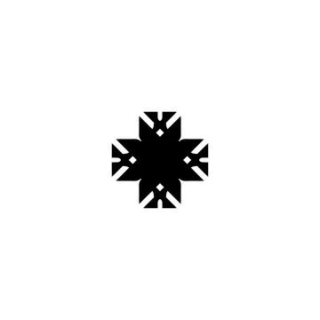 Plus icon. Cross sign. Simple style Christian holiday poster background sym.. Stock Illustration