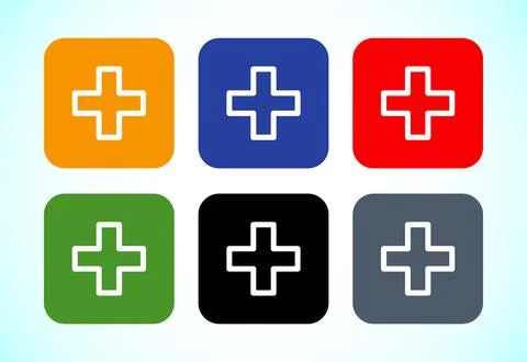 Plus icon design, Add icon set colorful design Stock-Illustration