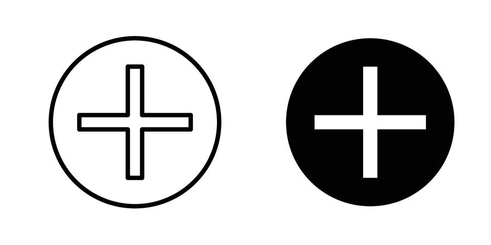 Plus icon for design projects and web UI 스톡 일러스트