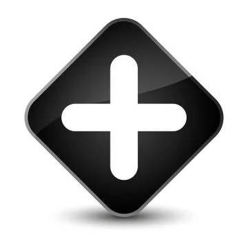 Plus icon elegant black diamond button Stock Illustration