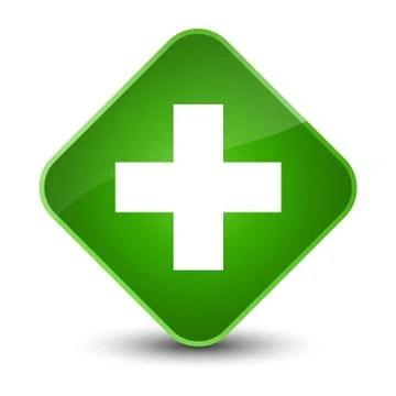 Plus icon elegant green diamond button Illustrazione stock