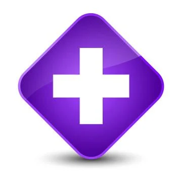 Plus icon elegant purple diamond button 스톡 일러스트