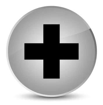 Plus icon elegant white round button Stock Illustration