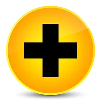 Plus icon elegant yellow round button 스톡 일러스트