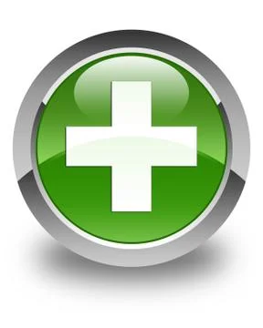 Plus icon glossy soft green round button Illustrazione stock