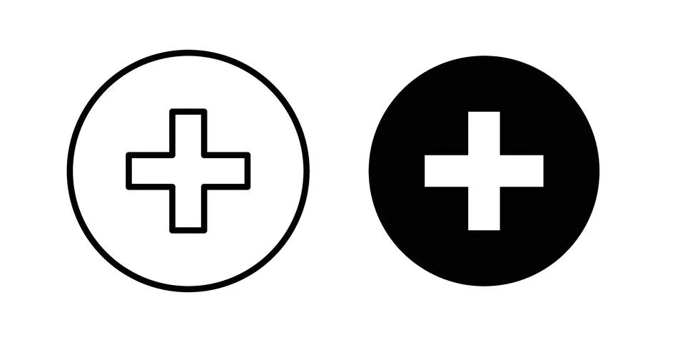 Plus icon Illustration set. Vector Eps10 for apps Illustrazione stock