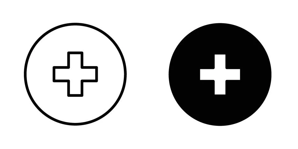 Plus icon illustration vector, icon set for apps Stock Illustration
