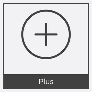 Plus icon isolated on white background Free Stock Illustration