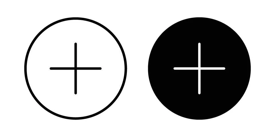 Plus icon. Outline, flat icons 스톡 일러스트