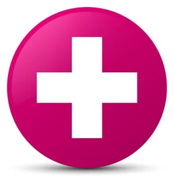Plus icon pink round button Stock Illustration