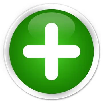 Plus icon premium green round button Illustrazione stock