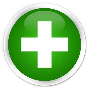 Plus icon premium green round button Illustrazione stock