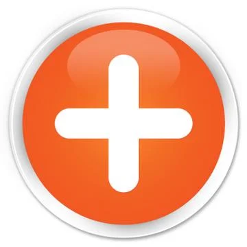 Plus icon premium orange round button 스톡 일러스트