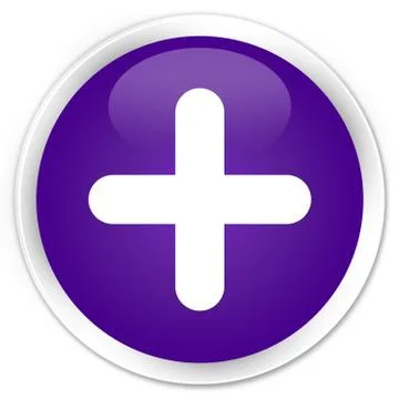 Plus icon premium purple round button Illustrazione stock