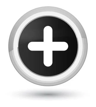 Plus icon prime black round button 스톡 일러스트