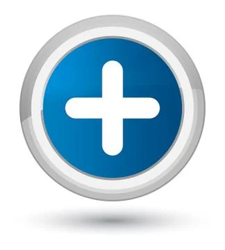 Plus icon prime blue round button Stock Illustration