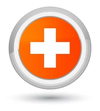 Plus icon prime orange round button Illustrazione stock