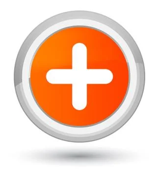Plus icon prime orange round button Illustrazione stock