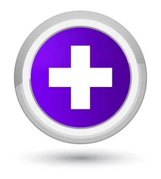 Plus icon prime purple round button Illustrazione stock