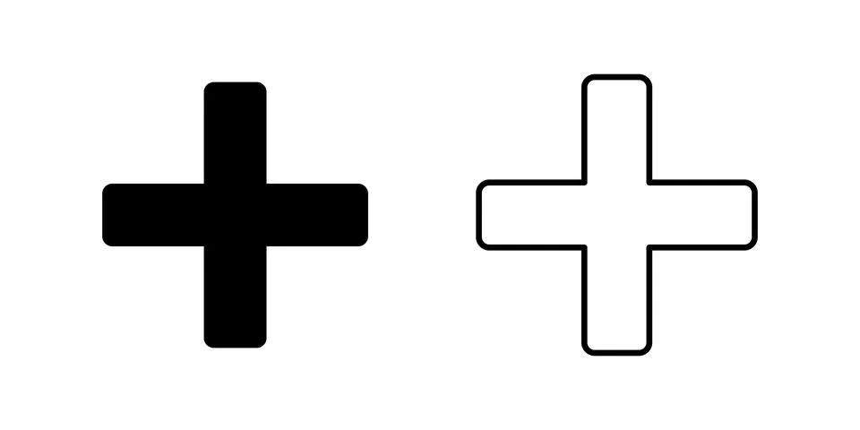 Plus Icon set. Add plus icon Illustrazione stock