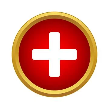 Plus icon, simple style Stock Illustration