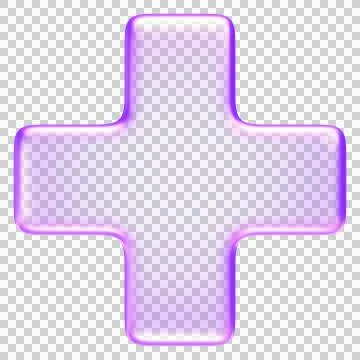 Plus icon with soft glassmorphism effect, symbolizing add, increase, or cre.. Stock Illustration