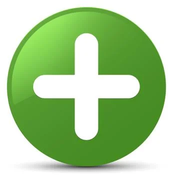 Plus icon soft green round button Illustrazione stock