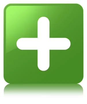 Plus icon soft green square button 스톡 일러스트