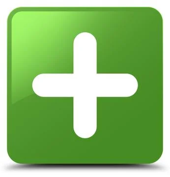 Plus icon soft green square button Stock Illustration